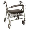 Duro-Med Lightweight Extra-Wide Heavy-Duty Aluminum Rollator - Titanium 501-1029-4100